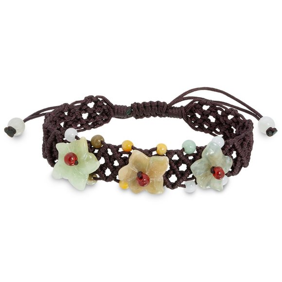 Exhilarating Breath of Heaven Flower Handmade Jade Bracelet - Picture 3 of 4